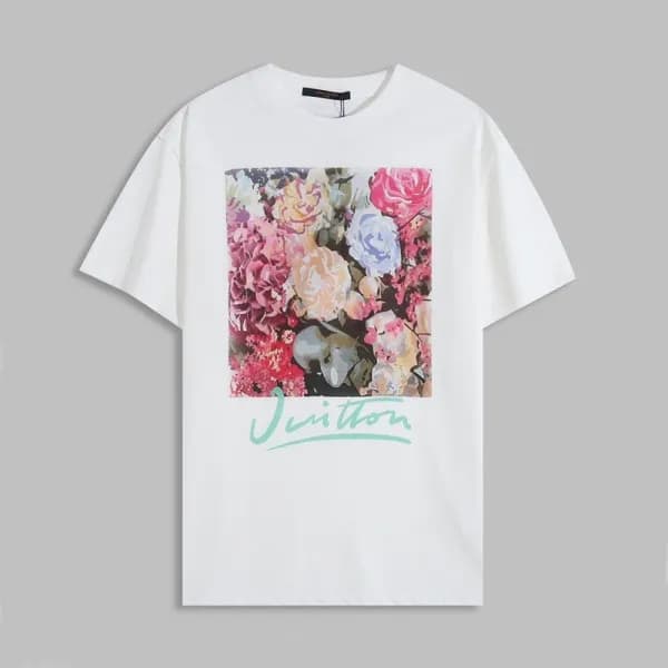 루이비통 남성 화이트 크루넥 반팔티 - Mens White Tshirts - lou0499… - 1
