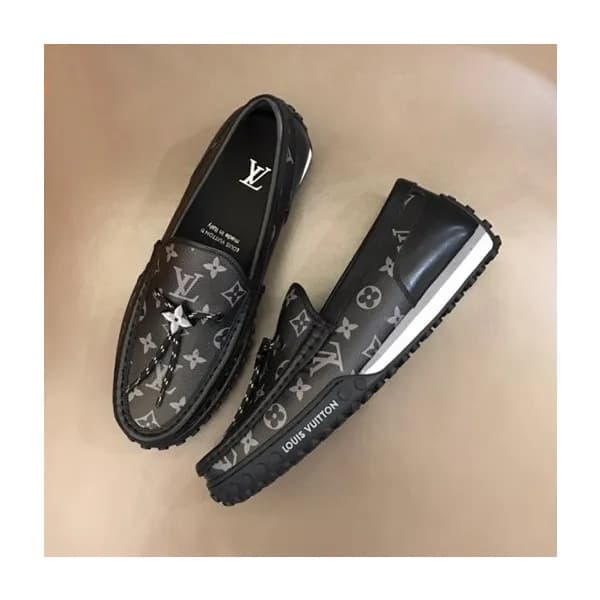 루이비통 남성 모노그램 블랙 로퍼 - Mens Black Loafer - lou05097x - 1
