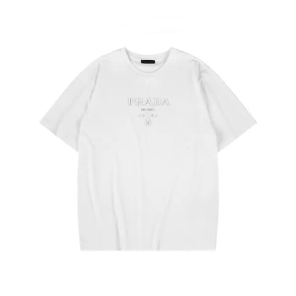 프라다 남성 크루넥 화이트 반팔티 - Mens White Tshirts - Pra02744… - 1