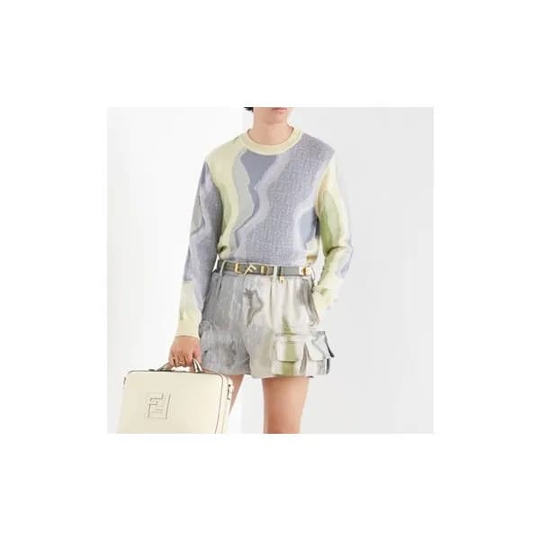 펜디 남성 트렌디 그레이 니트 - Mens Gray Sweaters - fen01281x - 1