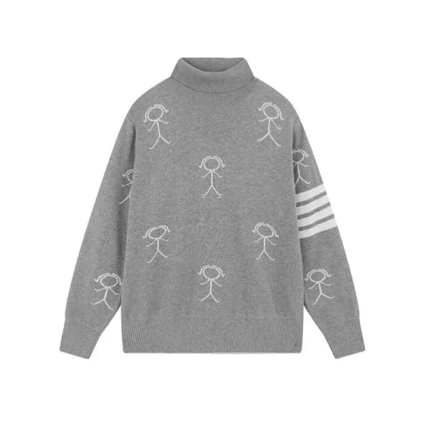 톰브라운 남성 그레이 터틀넥 니트 - Thom Browne Mens Gray Knit - … - 1