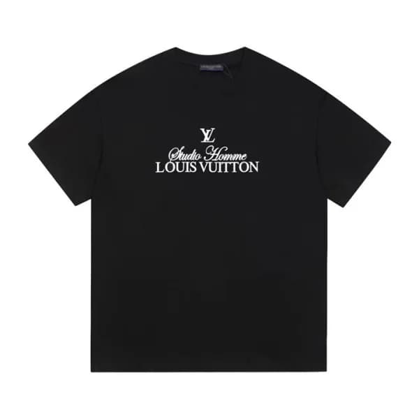 루이비통 남성 블랙 크루넥 반팔티 - Louis vuitton Mens Black Tshi… - 1