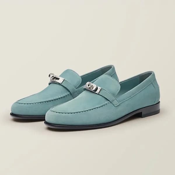 에르메스 여성 시그니처 블루 로퍼 - Hermes Womens Blue Loafer - h… - 1