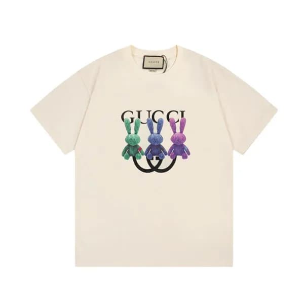 구찌 남성 아이보리 크루넥 반팔티 - Gucci Mens Ivory Short sleeve… - 1