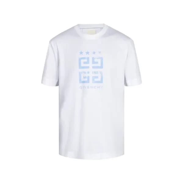 지방시 남성 크루넥 화이트 반팔티 - Givenchy Mens White Short Sle… - 1