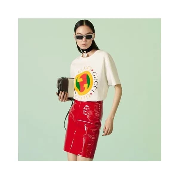 구찌 여성 화이트 크루넥 반팔티 - Gucci Womens White Short sleev… - 1