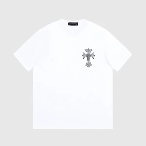 크롬하츠 남성 화이트 크루넥 반팔티 - Chrom Hearts Mens White Tshi… - 1