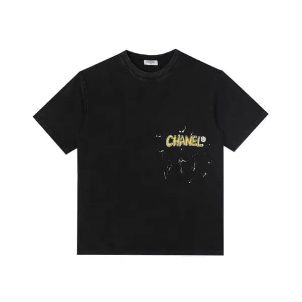 샤넬 남/녀 크루넥 블랙 반팔티 - Chanel Unisex Black Tshirts - … - 1