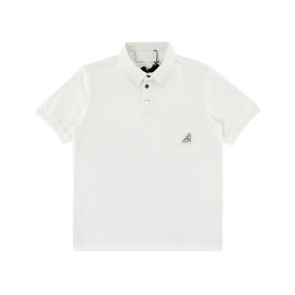 프라다 남성 화이트 폴로 반팔티 - Prada Mens White Short sleeved… - 1