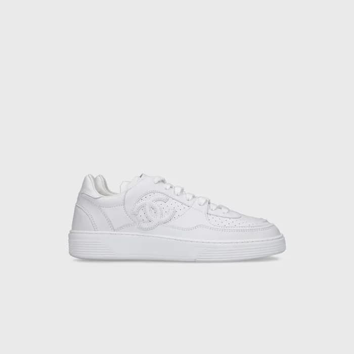샤넬 남/녀 카프스킨 화이트 스니커즈 【매장-190만원대】 - Chanel Unisex W… - 1