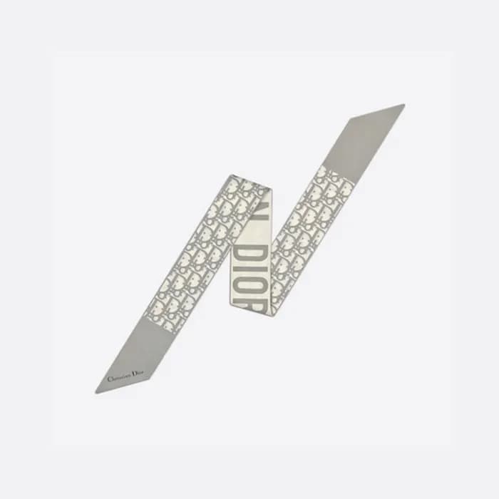 디올 여성 오블리크 트윌리 그레이 미차 스카프 【매장-50만원대】 - Dior Womens… - 1