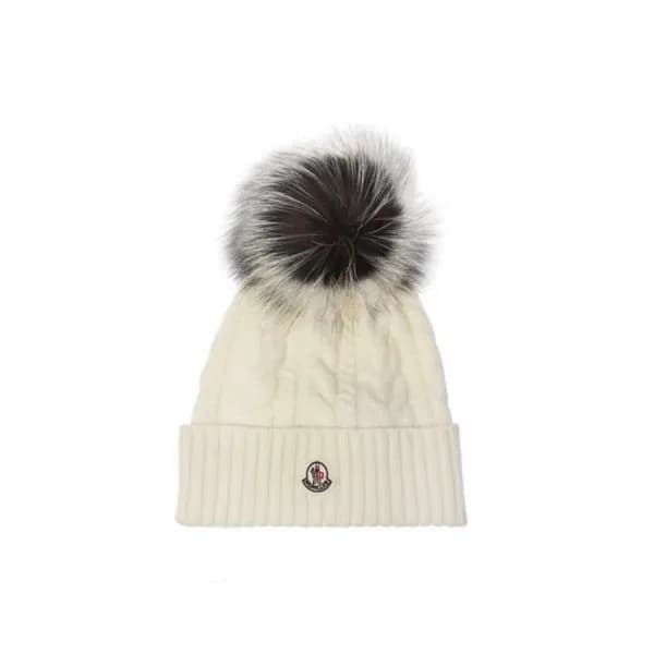몽클레어 여성 화이트 비니 - Moncler Womens White Beanie - fe5… - 1
