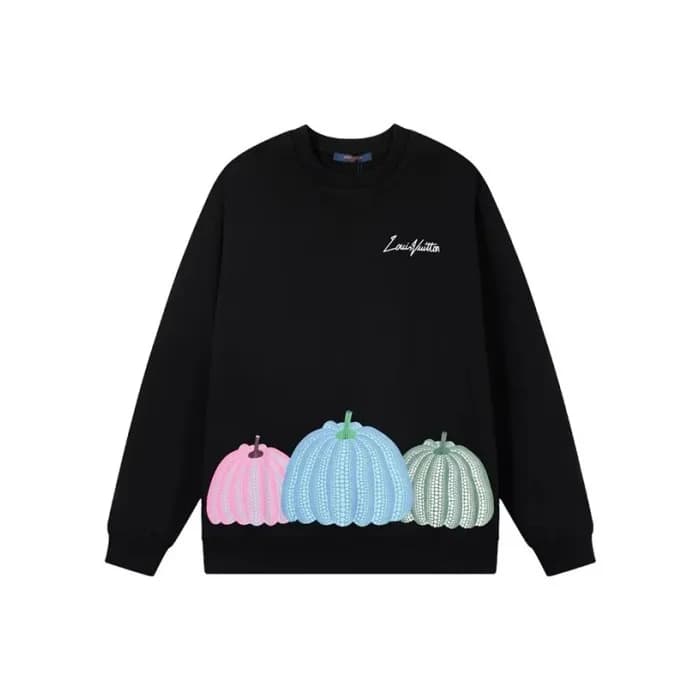 루이비통 남성 블랙 맨투맨 - Louis vuitton Mens Black Tshirts … - 1