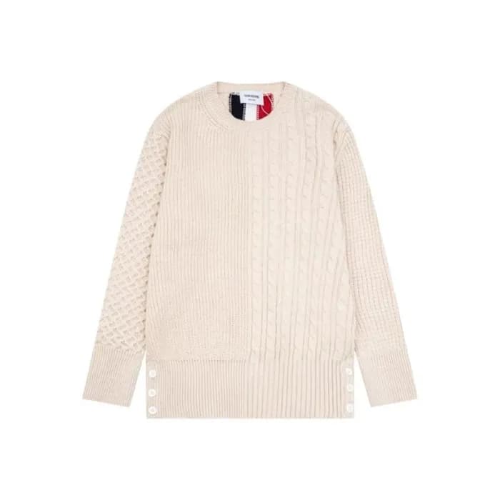 톰브라운 남성 아이보리 니트 - Thom Browne Mens Ivory Knits - t… - 1