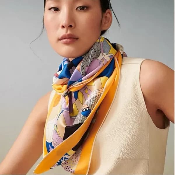 에르메스 여성 오렌지 스카프 - Hermes Womens Orange Scarf - acc… - 1
