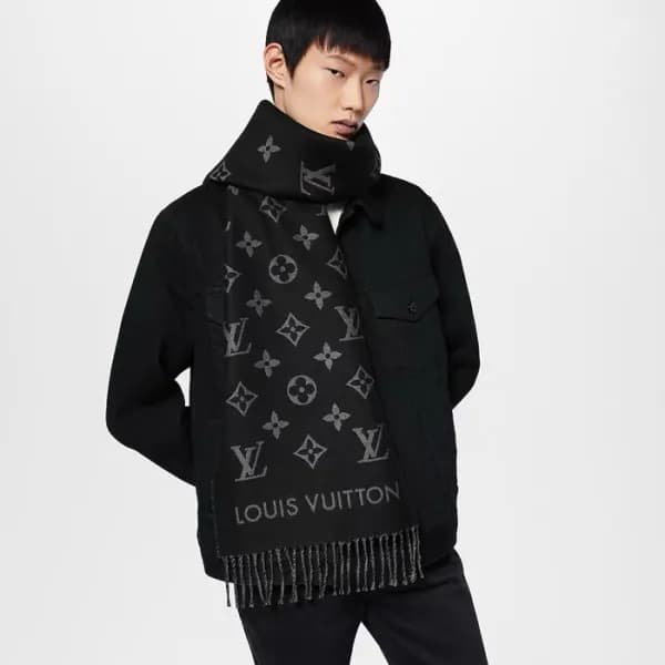루이비통 남성 블랙 머플러 - Louis vuitton Mens Black Muffler … - 1