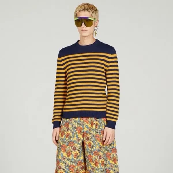 구찌 남성 옐로우 크루넥 니트 - Gucci Mens Yellow Knits - guc88… - 1