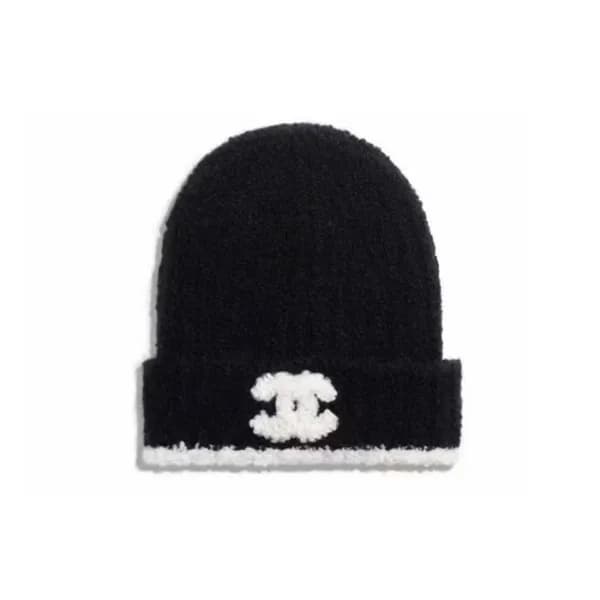샤넬 남/녀 블랙 비니 - Chanel Unisex Black Beanie - acc173… - 1