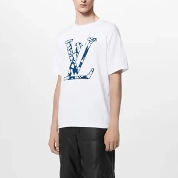 루이비통 남성 화이트 반팔 티셔츠 - Louis vuitton Mens White Tshi… - 1
