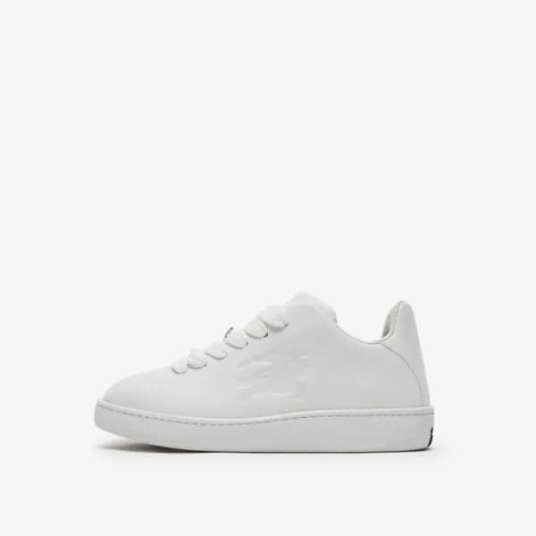 버버리 남/녀 레더 박스 스니커즈 - Burberry Unisex White Sneaker… - 1