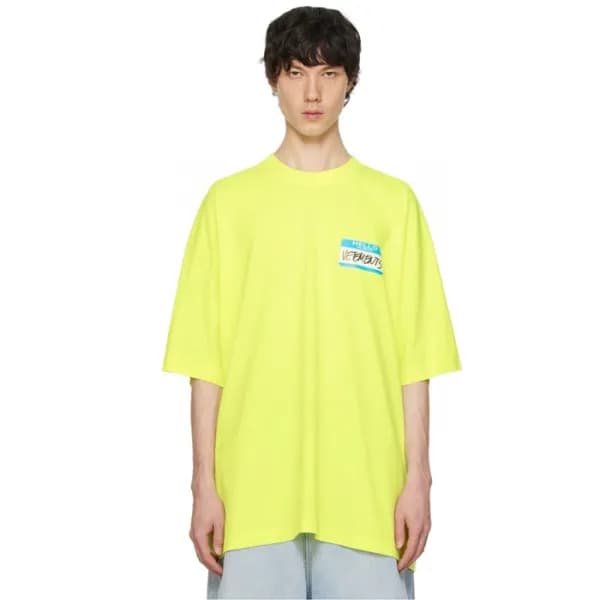 베트멍 남/녀 그린 반팔 티셔츠 - Vetements Unisex Over Size Tsh… - 1