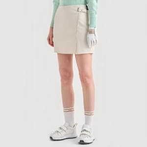 [LANVIN BLANC] 랑방블랑 여성 페이크 레더 퍄널 랩 스커트 - gol1356x