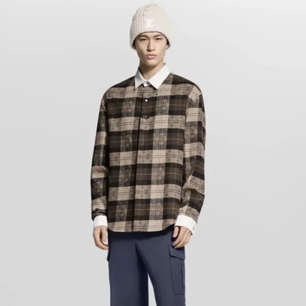 루이비통 남성 체크 셔츠 - Louis vuitton Mens Flanner Shirts … - 1