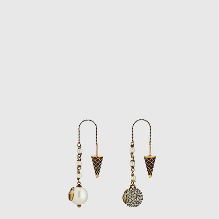 구찌 여성 GG 아이스크림 드롭 이어링 - Gucci Womens GG Ice Cream Drop Earring - acc10919x - 1