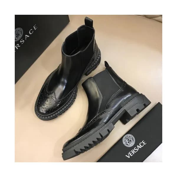 VERSACE 2018 MENS LEATHER ANKLE BOOTS - 베르사체 남성 레… - 1