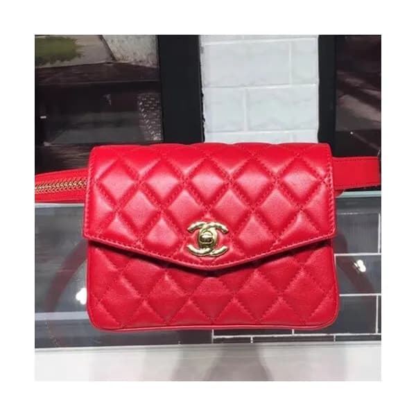 Chanel Women Leather Belt Bag ,18CM - 샤넬 여성용 레더 벨트… - 1