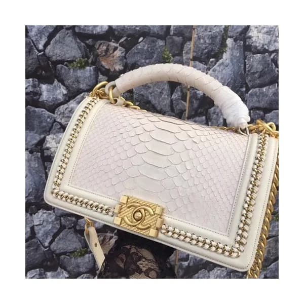 Chanel Leboy Leather Chain Tote Shoulder Bag,25CM … - 1