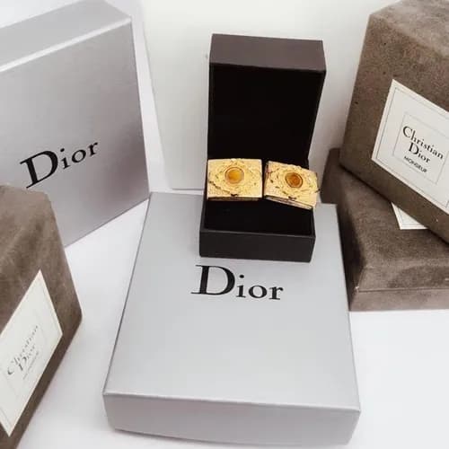DIOR MENS YELLOW GOLD CUFFS - 디올 남성용 18k도금… - 1