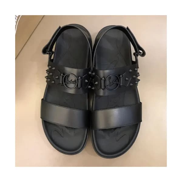 Christian Louboutin 2019 Mens Logo Stud Leather Ve… - 1