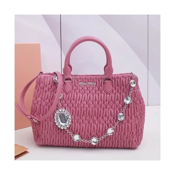 MiuMiu 2019 Matelasse Crystal Tote Shoulder Bag,28… - 1