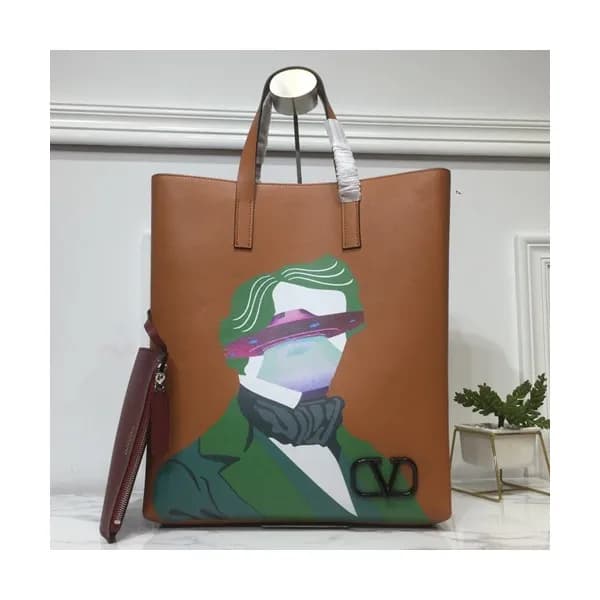 Valentino 2019 Garavani V-ring Leather Tote Shoppe… - 1