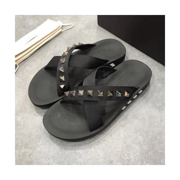Valentino 2019 Mens Stud Leather Slipper - 발렌티노 남성… - 1