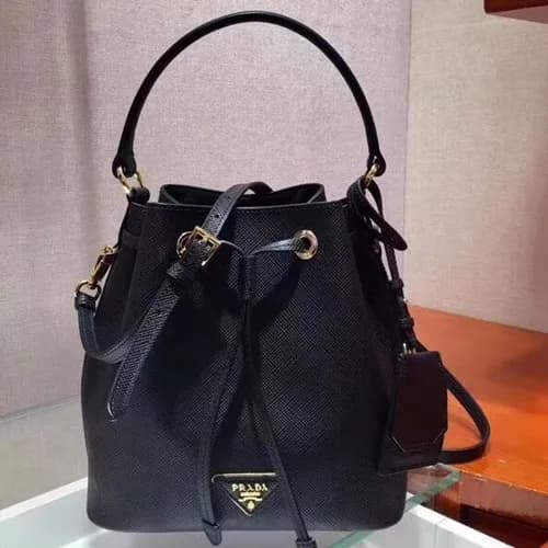 Prada 2019 Woman Leather Bucket Tote Shoulder Bag,… - 1