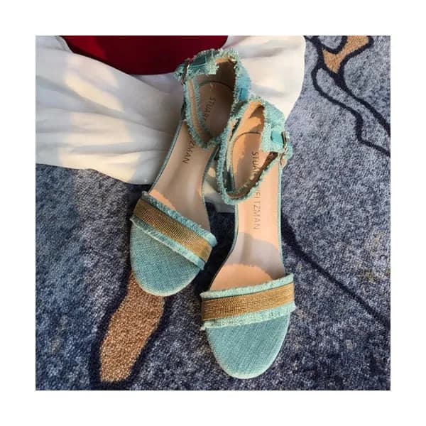 Stuart Weitzman 2019 Ladies Denim & Leather Middle… - 1