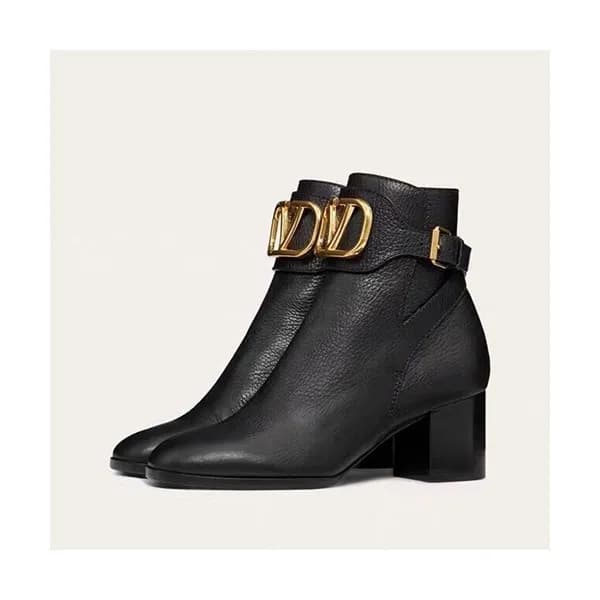 Valentino 2019 Ladies Leather Middle Heel Boots -… - 1