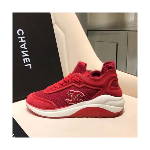 Chanel 2019 Ladies Suede & Knit Sneakers - 샤넬 2019… - 1