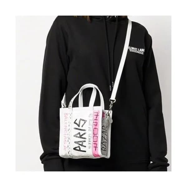 Balenciaga 2019 Bazar Leather Tote Shoulder Shoppe… - 1