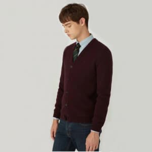 Hazzys Mens Business V-neck Wool Cardigan - 헤지스 20…