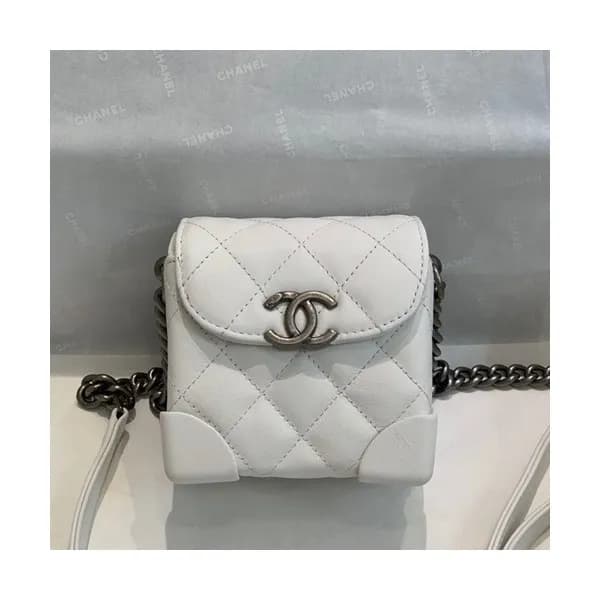 Chanel 2019 Leather Chain Shoulder Cross Bag,11CM … - 1