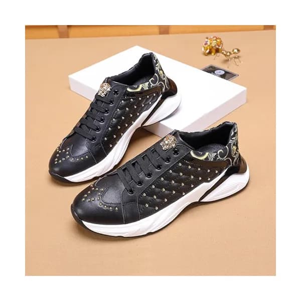 Versace 2020 Mens Leather Sneakers - 베르사체 2020 남성용… - 1