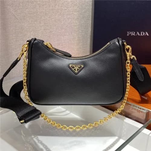 [프라다] Prada 2020 Women's Mini Leather Hobo Tot… - 1