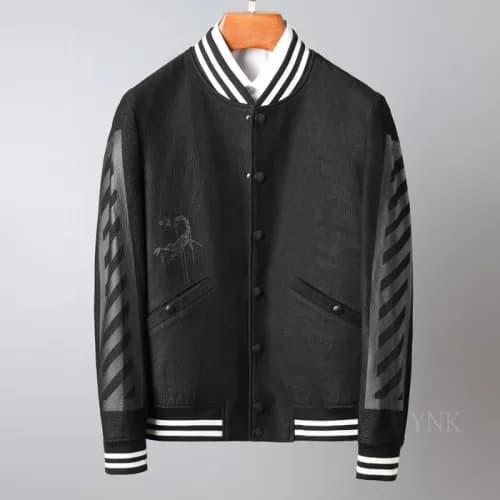 [오프화이트]Off-white 2020 Mens Logo Casual Leather Jac… - 1