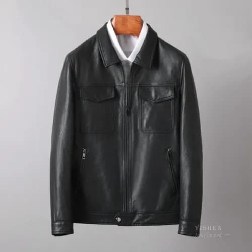 Valentino Mens Leather Jacket - 발렌티노 남성 로고 캐쥬얼 가죽 … - 1