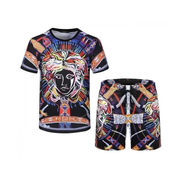 Versace 2021 Mens Medusa Silket Training Short Sle… - 1
