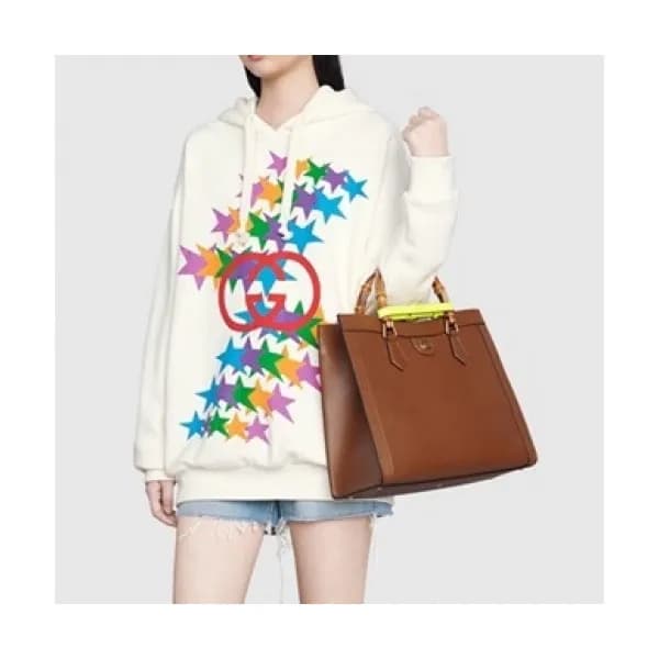 Gucci Mm/wm Logo Casual Oversize Cotton Hoodie Iv… - 1