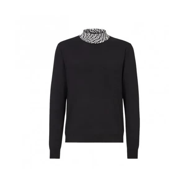 Fendi Mens Logo Crew-neck Sweaters Black - 펜디 202… - 1